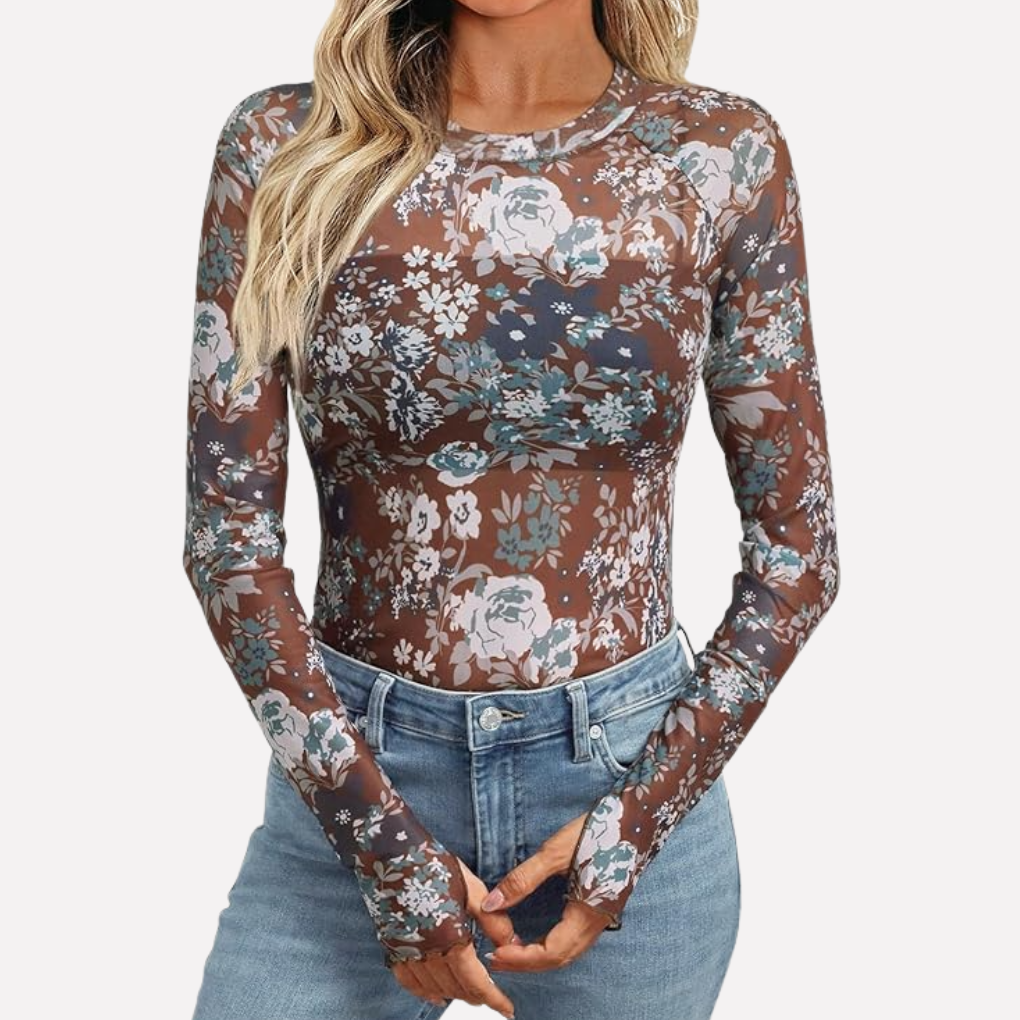Mesh Sheer Lace Top