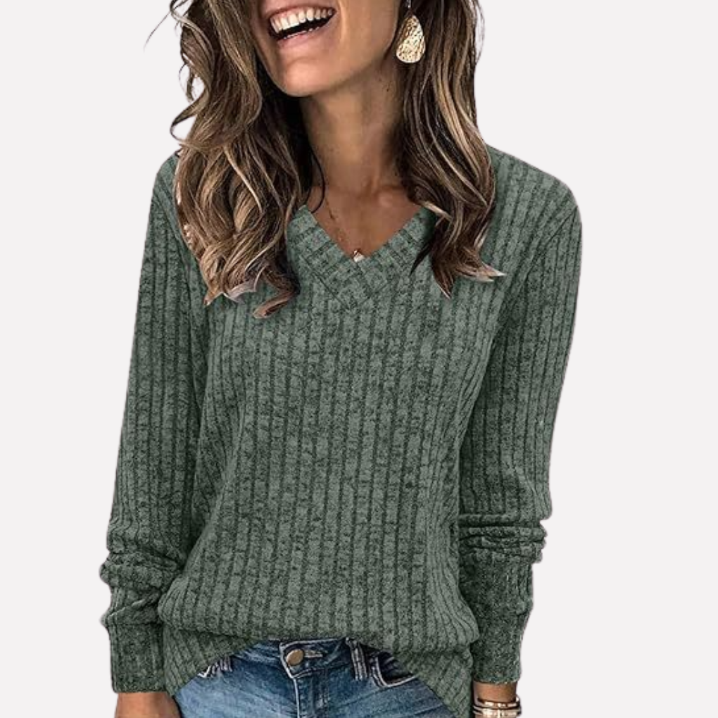Women’s V-Neck Long Sleeve Top
