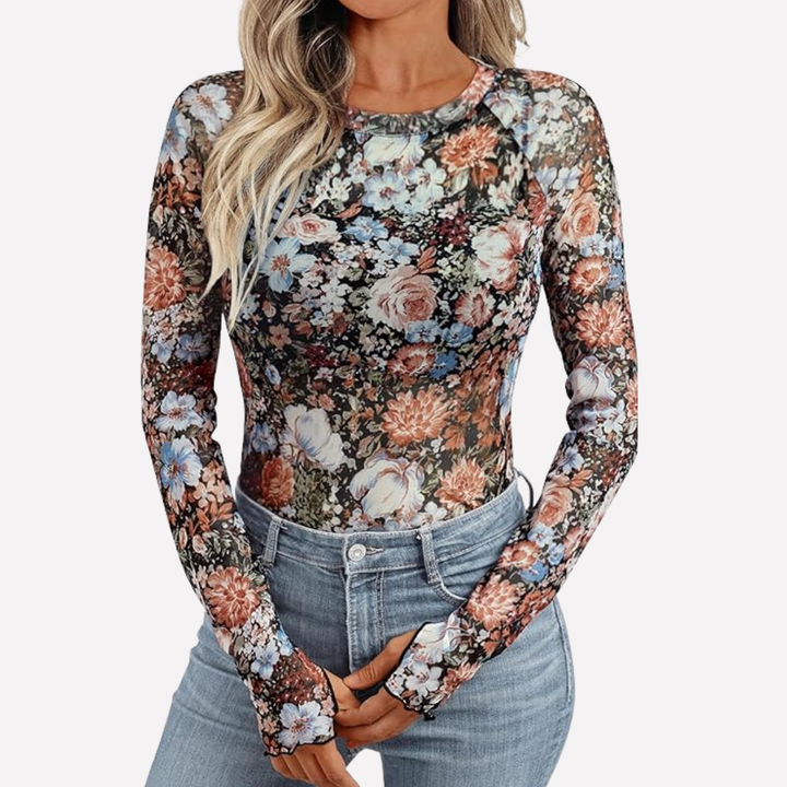 Mesh Sheer Lace Top