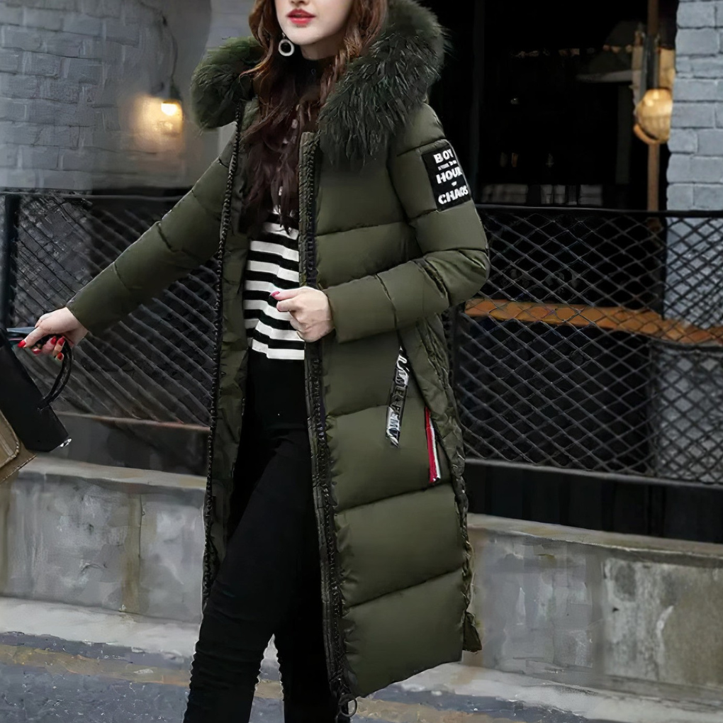 Women’s Long Coat with Fur Collar