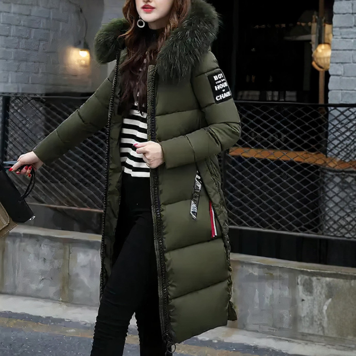 Women’s Long Coat with Fur Collar