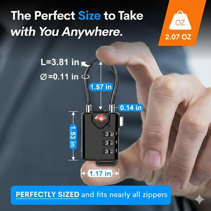 TSA‑Approved Cable Luggage Locks