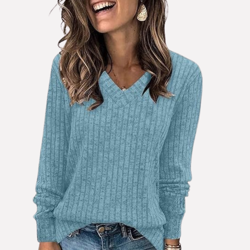 Women’s V-Neck Long Sleeve Top