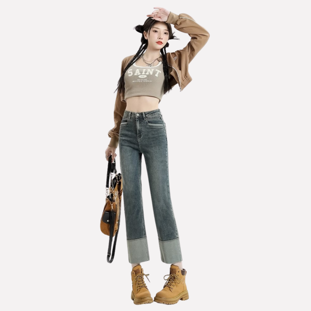Women’s High‑Waisted Wide Leg Jeans