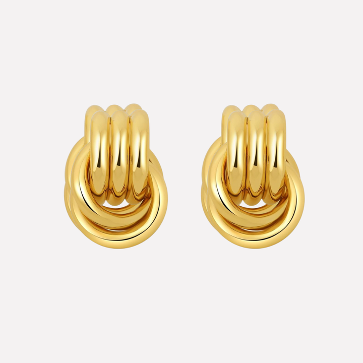Gold‑Toned Knot Drop Earrings