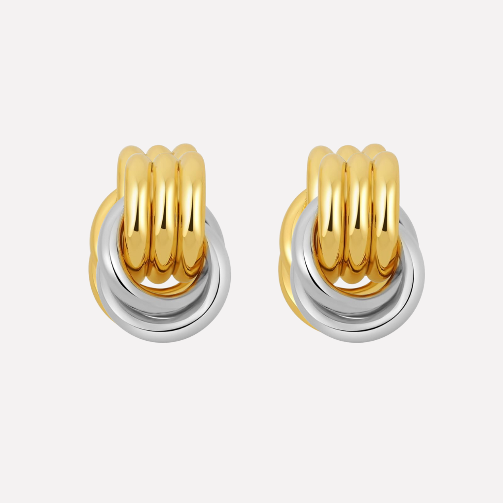 Gold‑Toned Knot Drop Earrings