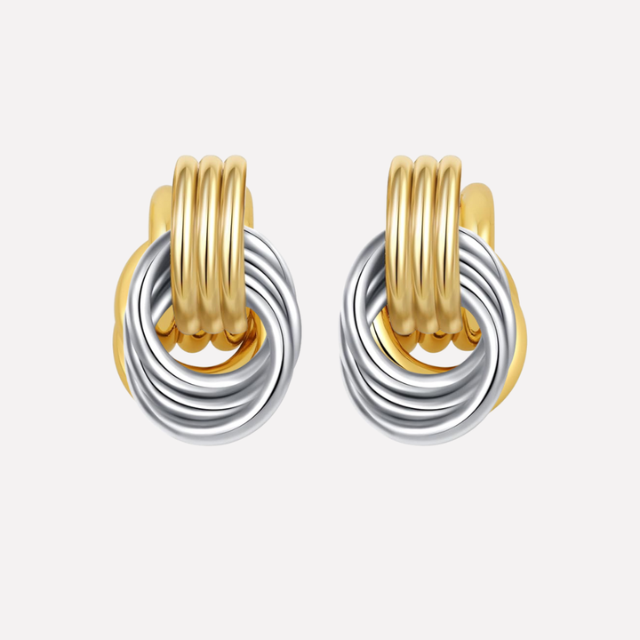 Gold‑Toned Knot Drop Earrings