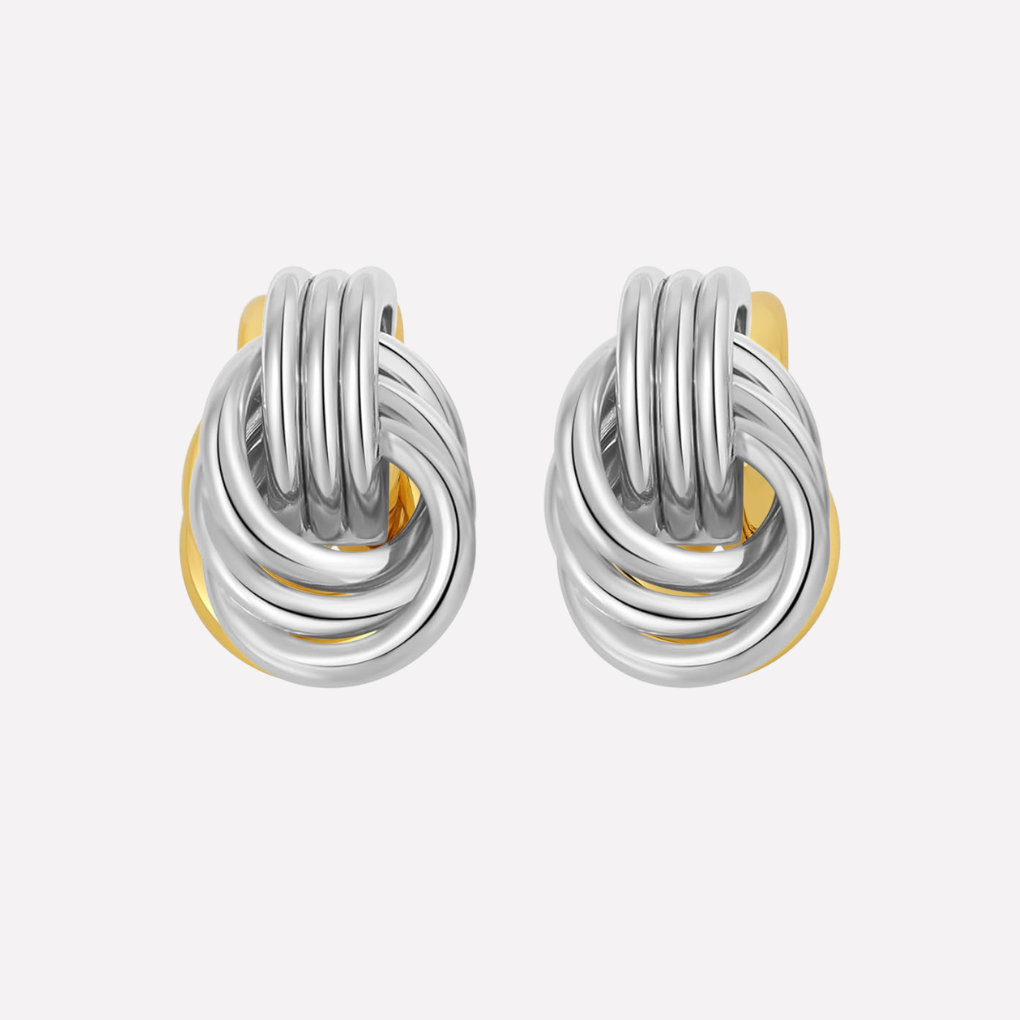 Gold‑Toned Knot Drop Earrings