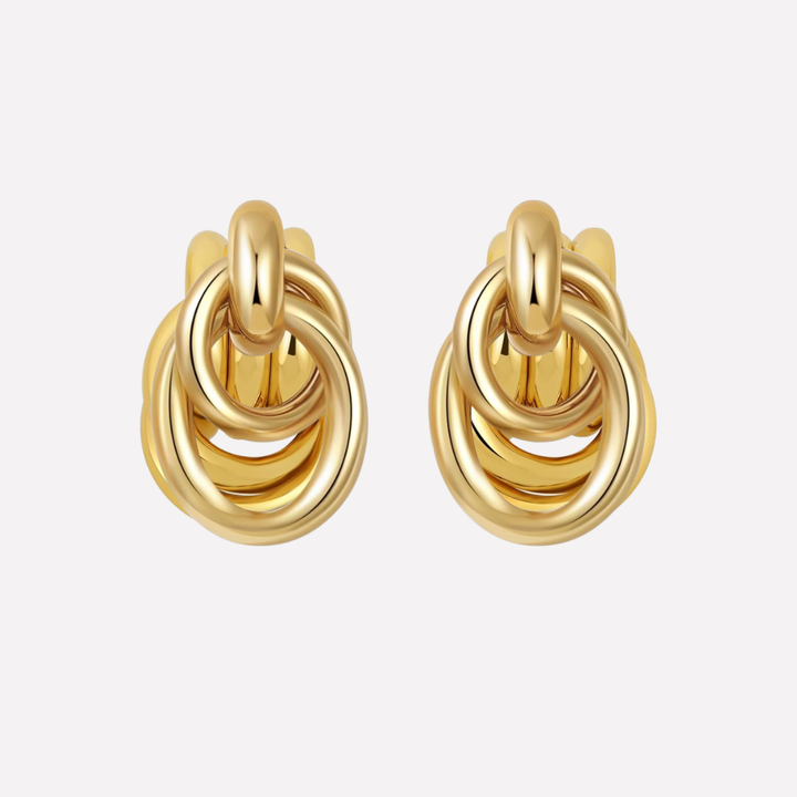 Gold‑Toned Knot Drop Earrings