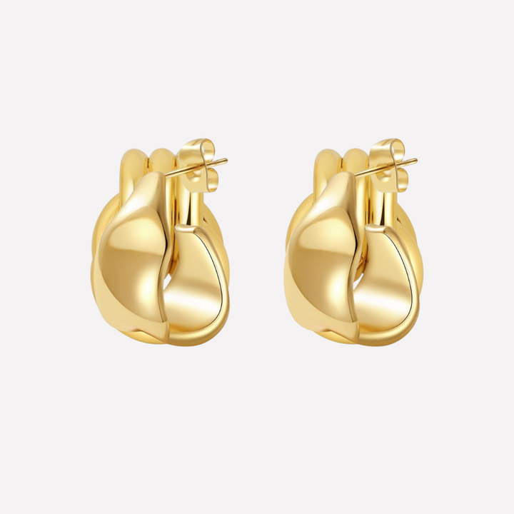 Gold‑Toned Knot Drop Earrings