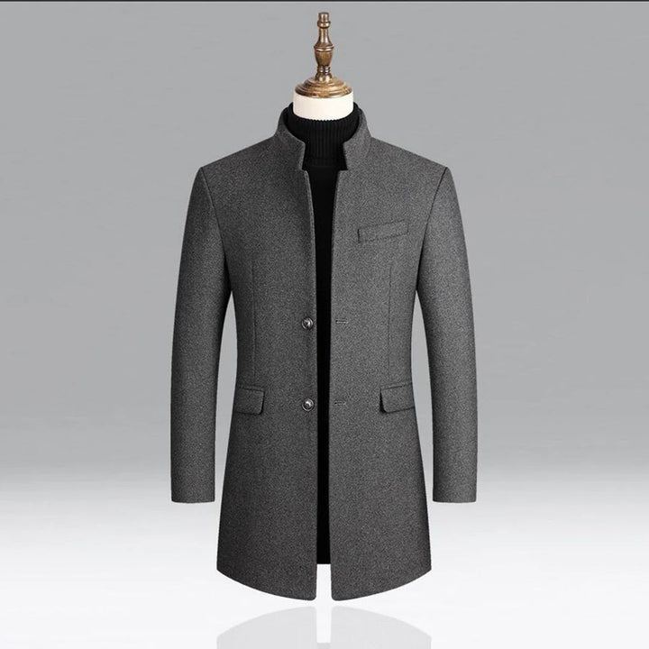 Men’s Elegant Wool-like Classic Coat Timeless Formal Layer