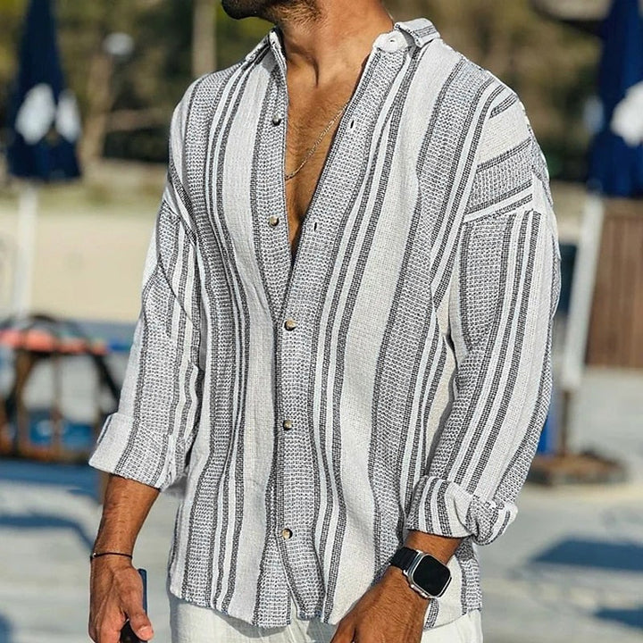 Men’s Long-Sleeve Striped Shirt