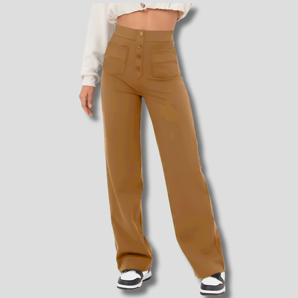 High-Waisted Straight-Leg Trousers for Women