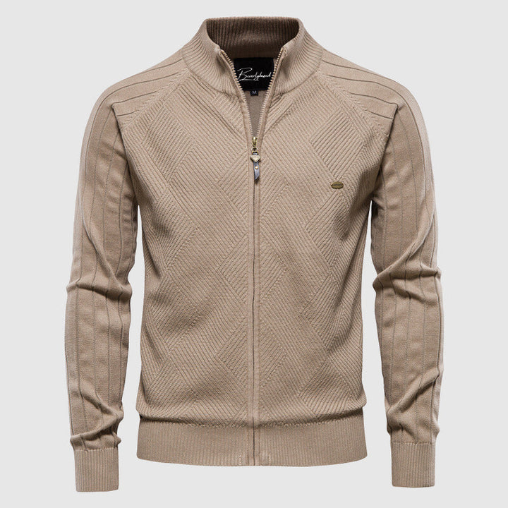 Zyan – Men's Full Zip Cardigan Sweater in Cotton