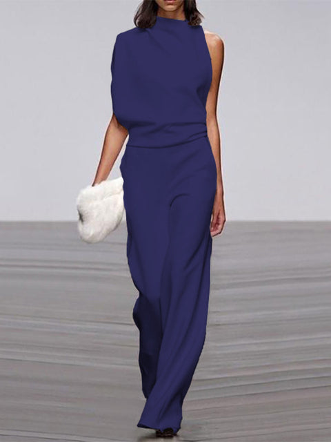 Sleeveless Jumpsuit with Open Back Effortless Elegance with a Contemporary Twist