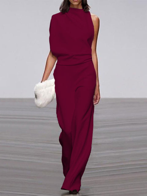 Sleeveless Jumpsuit with Open Back Effortless Elegance with a Contemporary Twist