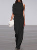 Sleeveless Jumpsuit with Open Back Effortless Elegance with a Contemporary Twist