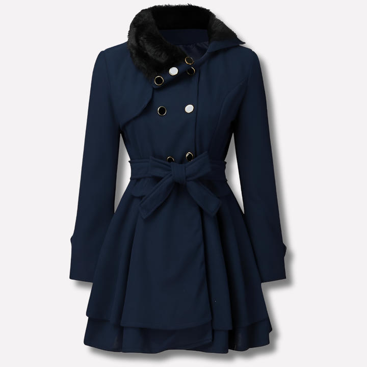 Women’s Winter Coat with Buttons and Belt