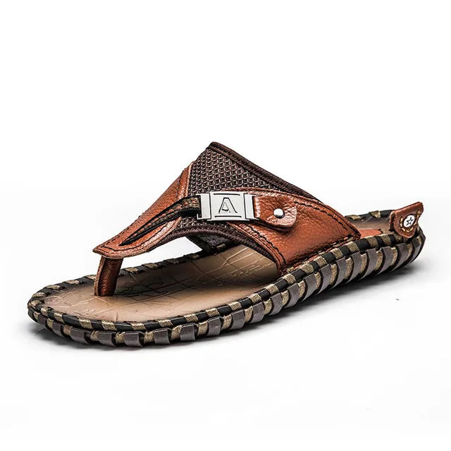 Levi Stylish Leather Flip-Flops for Men