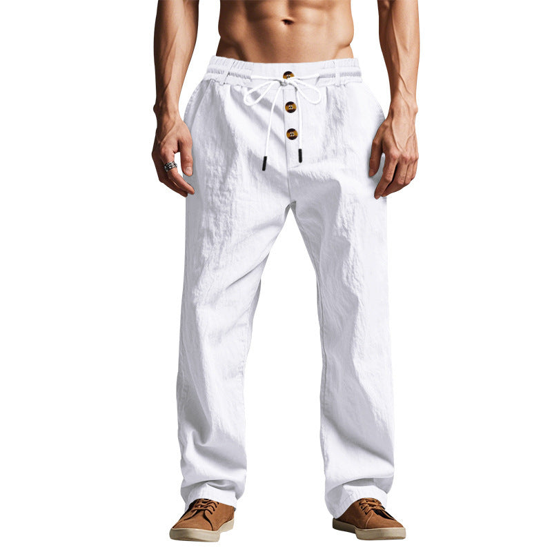 Casual pants for men with elastic waistband and button detail Lune London