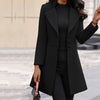 Ladies Elegant and modern long coat with structured collar Lune London