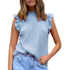 Lightweight blouse for women with ruffle details and high neck Lune London