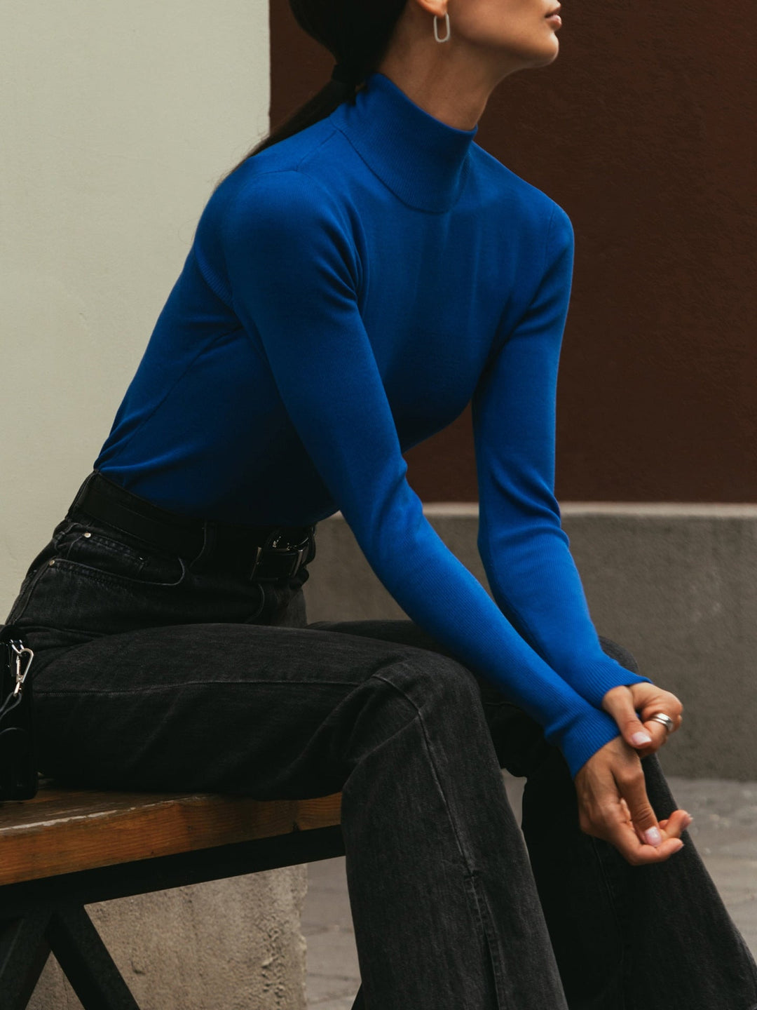 Trendy turtleneck sweater for women in soft cotton Lune London