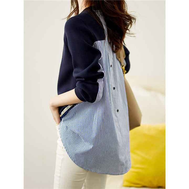 Casual women's sweatshirt with a unique layered design and contrasting details Lune London