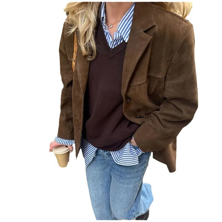 Soft suede jacket for women in a relaxed oversized fit Lune London