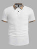 Men's Casual Polished Polo with Checkered Collar Lune London