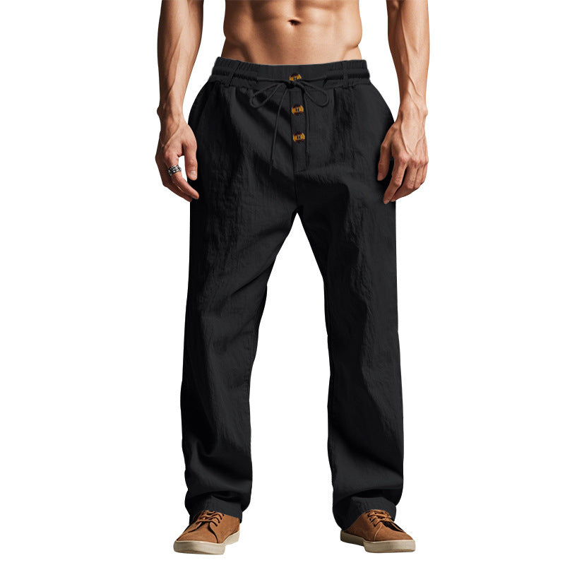 Casual pants for men with elastic waistband and button detail Lune London