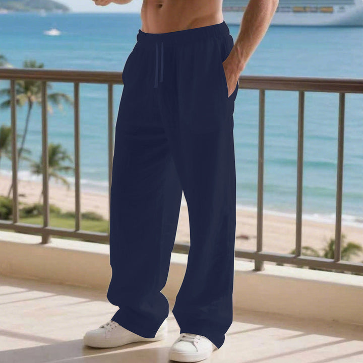 Comfortable beach pants for men with side pockets and elastic waistband Lune London