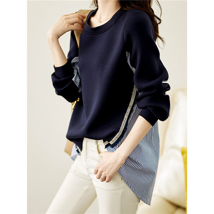 Casual women's sweatshirt with a unique layered design and contrasting details Lune London