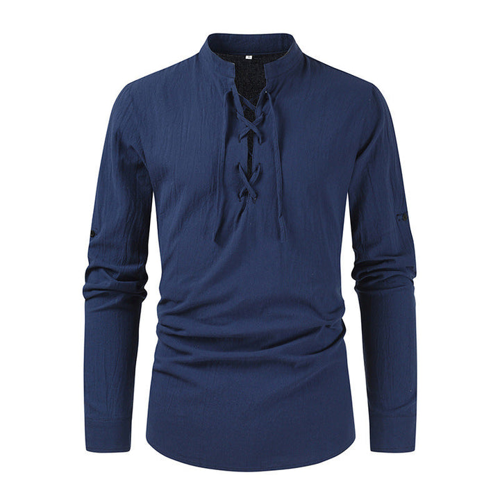 Casual long sleeve shirt for men with lace-up closure Lune London
