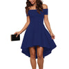 Robe femme à épaules dénudées avec ourlet asymétrique et jupe fluide Chic & Stil