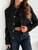 Ladies elegant soft suede jacket with chic button details Chic and Style