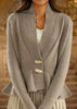 Women's knitted jacket with asymmetrical cut and decorative buttons Chic and Style