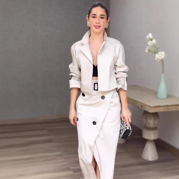 Chic and stylish ladies' jacket and skirt set