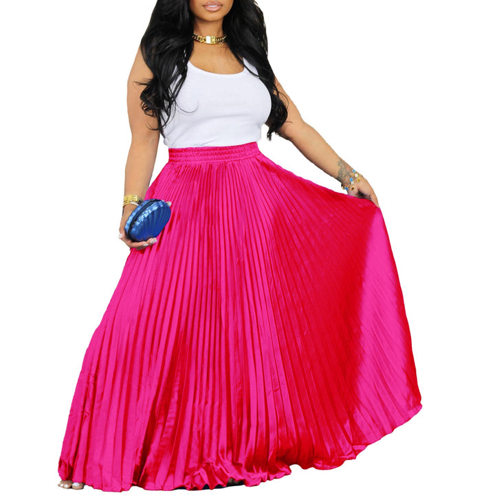 Pleated maxi skirt for women with elastic waist and elegant pleated draping Lune London