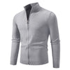 Men's knitted jacket with modern high collar and functional zipper Chic und Stil