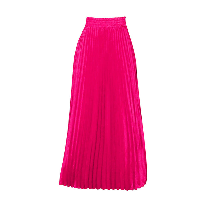 Pleated maxi skirt for women with elastic waist and elegant pleated draping Lune London