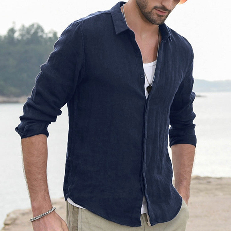 Linen shirt for men with classic collar and relaxed fit Lune London