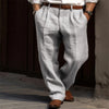 Pantalon en lin élégant pour hommes avec plis et poches latérales Lune London