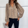 Blouse for women with puff sleeves and a modern leopard print Lune London