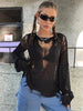 Oversized knitted sweater for women with trendy cutouts Lune London