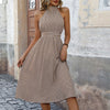 Lune London Women's Midi Backless Dress with Ruching Details
