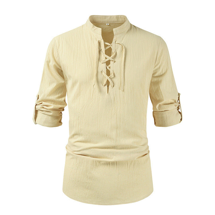 Casual long sleeve shirt for men with lace-up closure Lune London