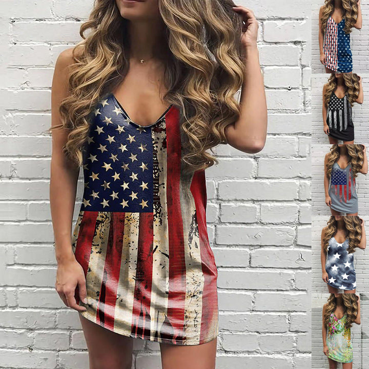 Casual mini dress for ladies with deep V-neck and star design Lune London