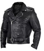 Men's leather biker jacket with asymmetrical zipper and practical pockets Lune London