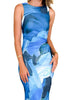 Women's maxi dress with modern wave pattern Lune London